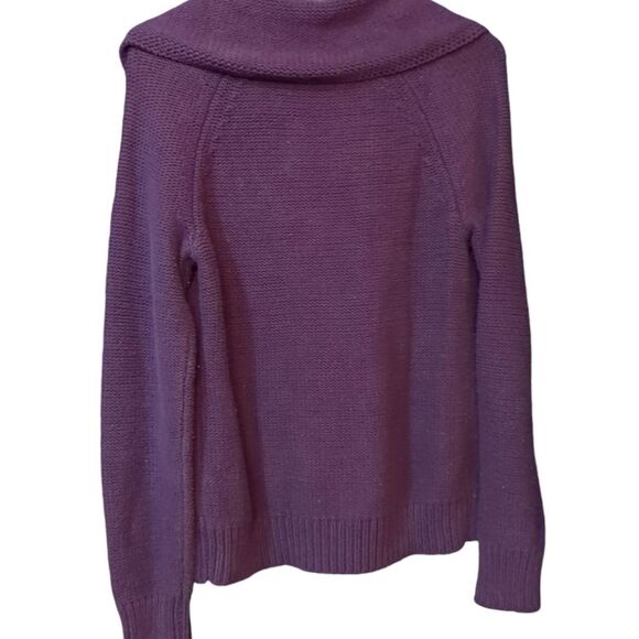 Old Navy Women’s Dark Purple Button Down Heavy Knit Cardigan Med. - Picture 2 of 11